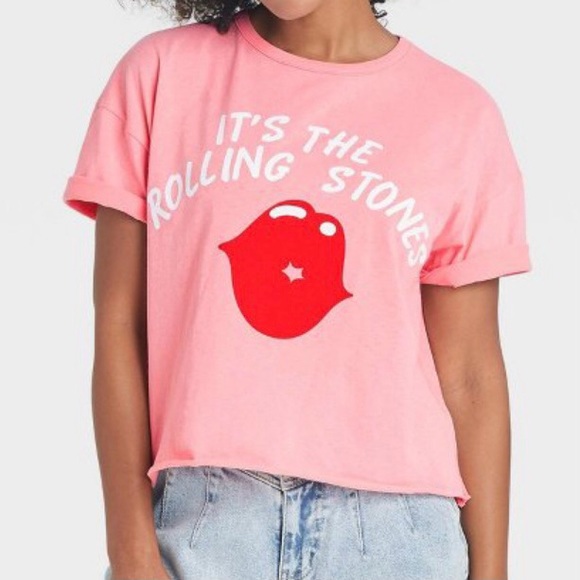 NEW ROLLING STONES KISS LIPS PINK SHIRT LOGO BAND - Picture 14 of 16